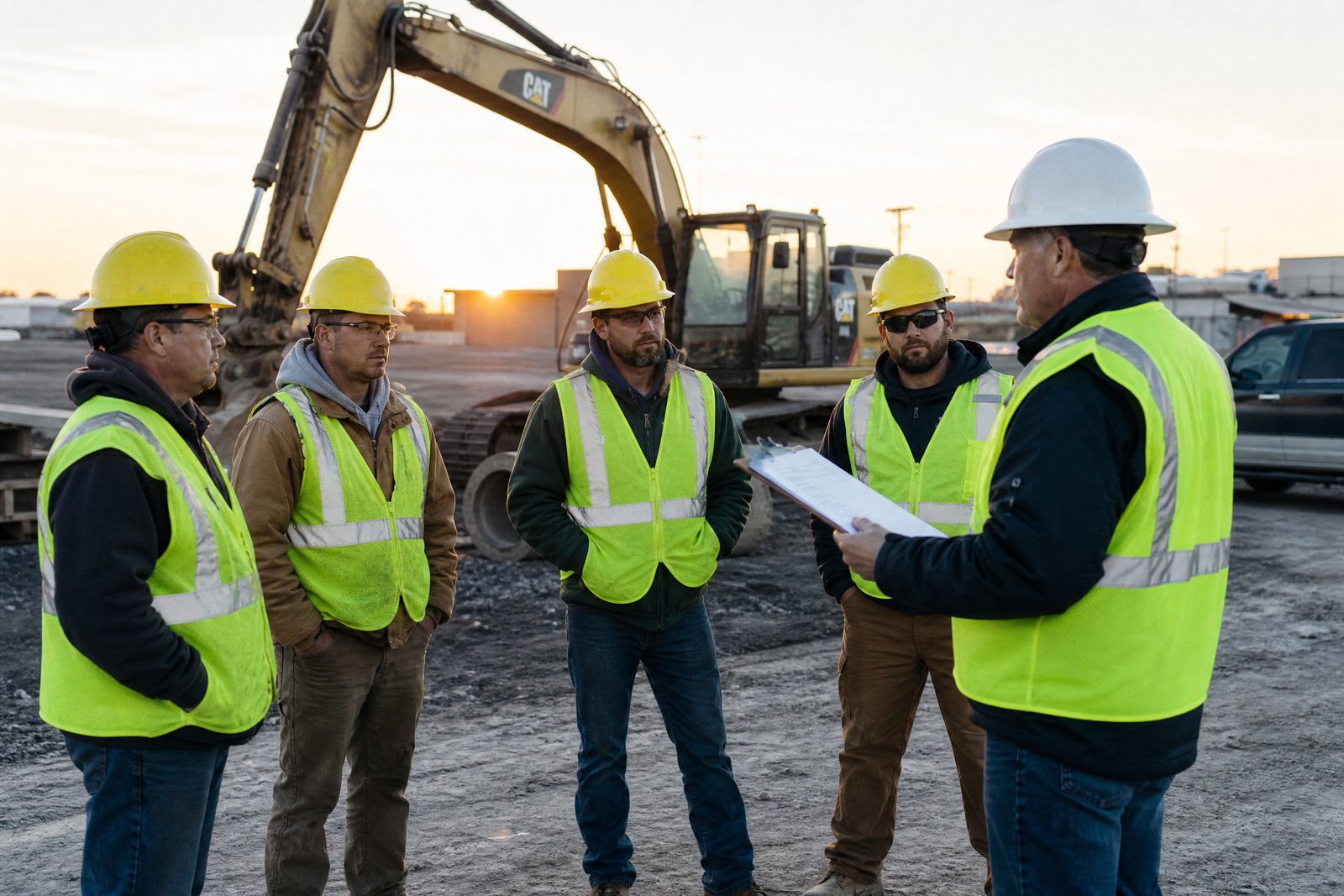 Ridge Top safety crew briefing on job site